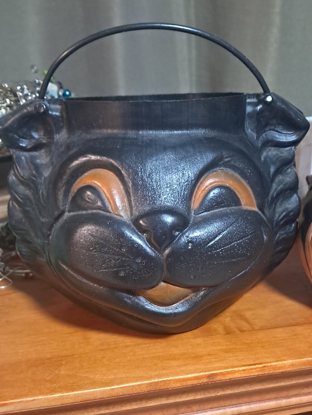 Vintage Pre 1990 Blown  Halloween Cat  Mold.
